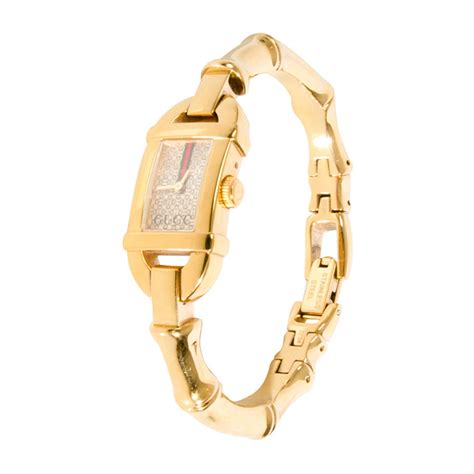 gucci gold bamboo bracelet|gucci gold bracelet watch.